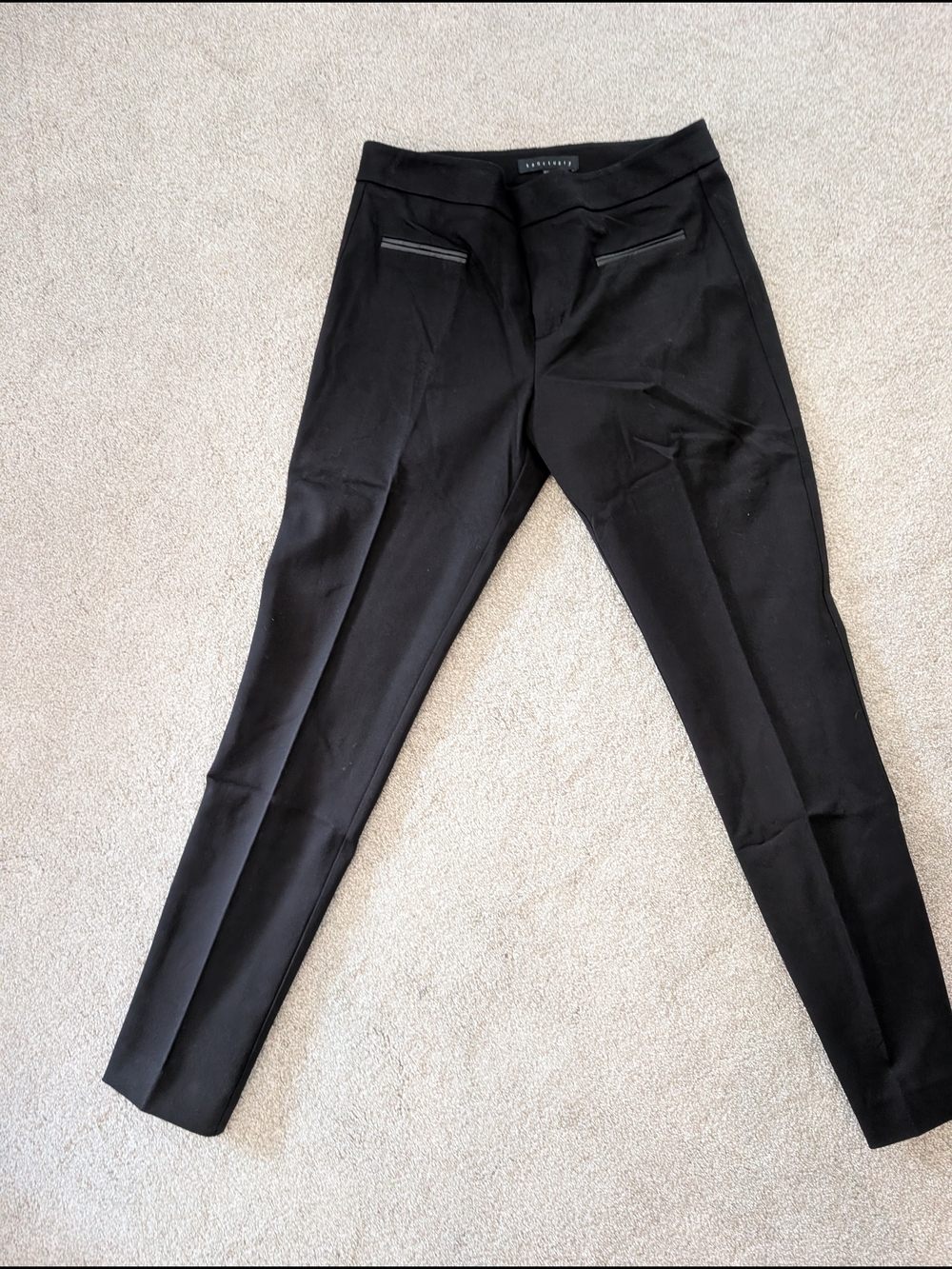 Sanctuary Pants Womens Black City Peg Twill Faux Leather Slim Size 4